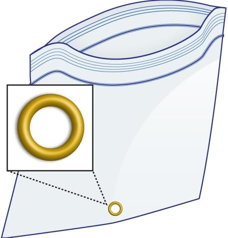 GPI - 5.75" x 11" Reclosable Zip Bags with Bottom Hang-hole & Pre-inserted 12" Twist-tie. 4 Mil Heavy-duty Resealable Zipper Baggy with Grommet/Metal Eyelet for Hanging (Insert Size 5x9.5) 1000 Pack