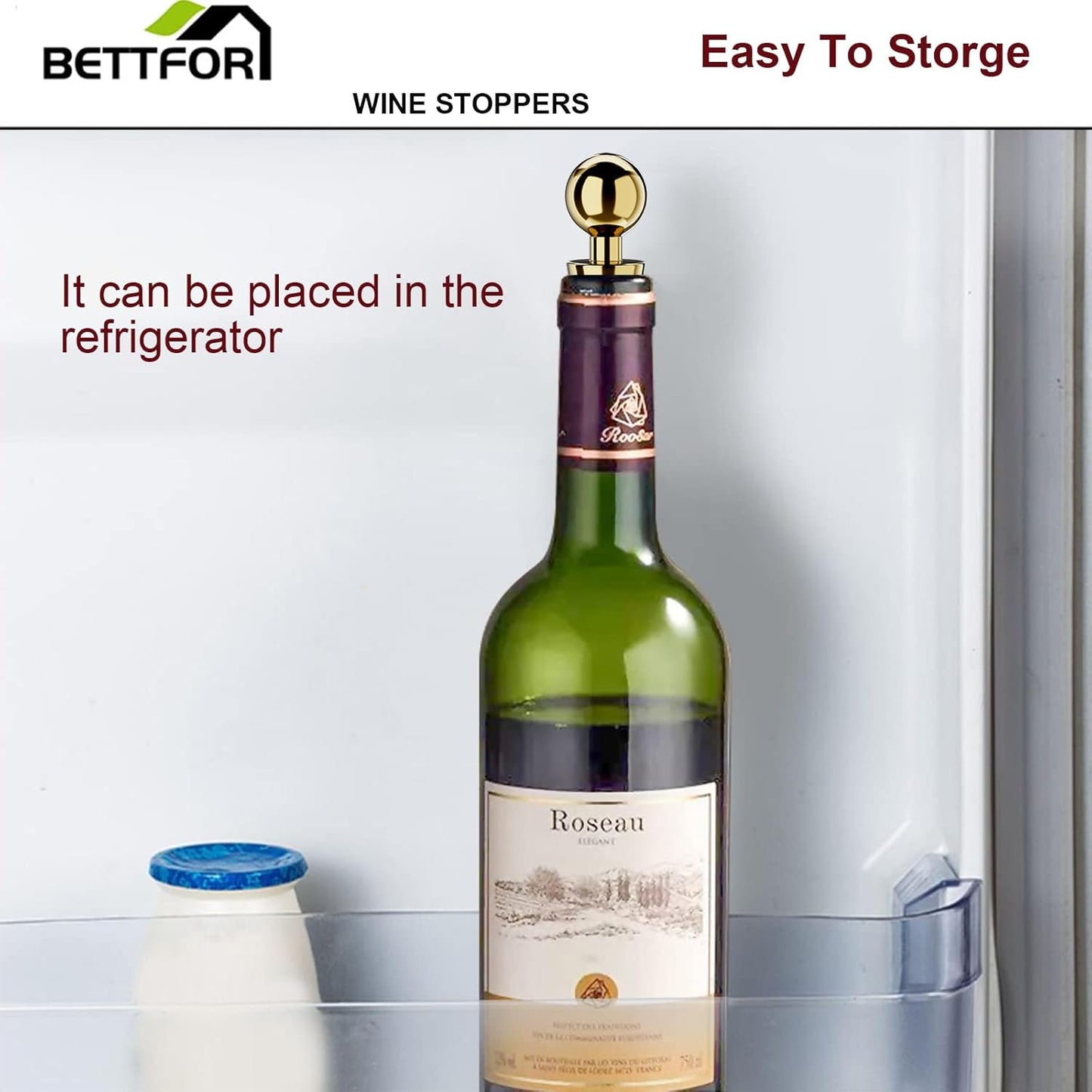 Wine Stoppers for Wine Bottles 3Pcs Vacuum Wine Bottle Stopper with Silicone Reusable Wine Corks, Leak proof Keep Fresh Suitable for Standard (Gold, 3 Pack)