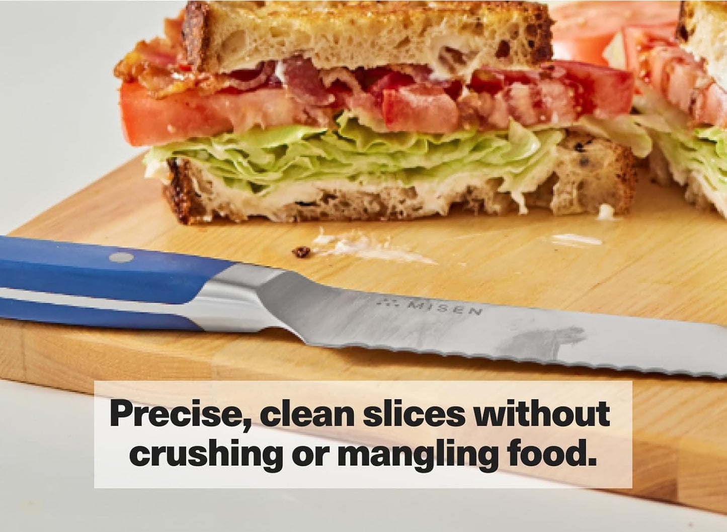 Misen Serrated Bread Knife – High-Carbon Japanese AUS8 Steel – Effortless Slicing of Bread, Pastries, and Fruits – Razor-Sharp Edge and Durable Blade with Ergonomic Handle - 8", Green