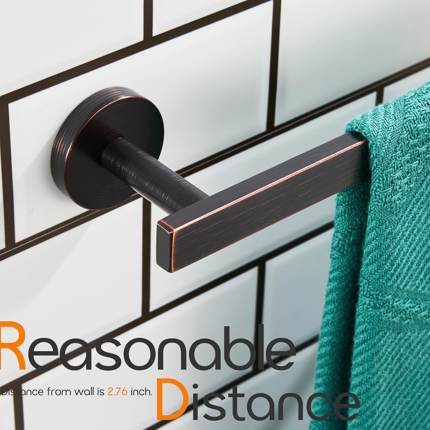20 Inch Bathroom Towel Bar Bath Towel Rack Kitchen Towel Holder Towel Shelf Wall Mounted SUS304 Stainless Steel 2 Pack Oil Rubbed Bronze AN4001ORB-L20-P2