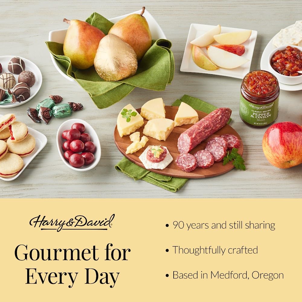 Harry & David Merry Mix-Up Fruit & Nut Gift Baskets, Fruit & Cheese Gift Baskets With Pears, Mixed Nuts & White Cheddar Cheese, Perfect For Any Occassion, Made Fresh, Sweet & Savory