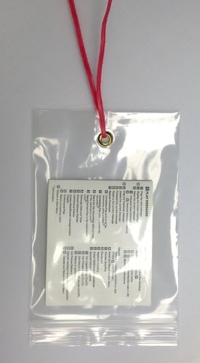 GPI - 3.5" x 6" Reclosable Zip Bags with Bottom Hang-hole & Pre-inserted 12" Twist-tie. 4 Mil Heavy-duty Resealable Zipper Baggy with Grommet/Metal Eyelet for Hanging (Insert Size 3x4.5) 100 Pack