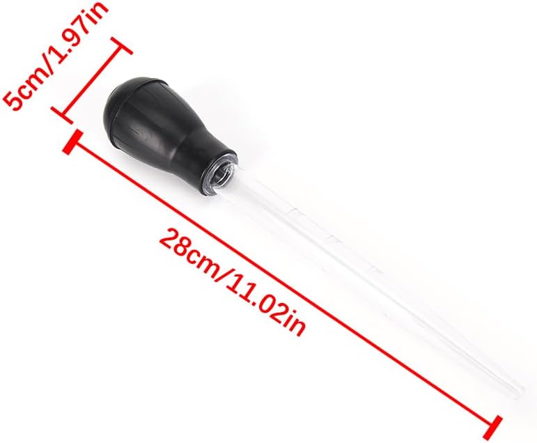 2 Pcs 11-Inch Turkey Baster with Silicone Bulb, Clear, Ideal for Roasting Juices, Butter Drippings, Glazes