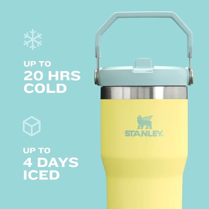 STANLEY IceFlow Flip Straw Tumbler with Handle 30 oz | Twist On Lid and Flip Up Straw | Leak Resistant Water Bottle | Insulated Stainless Steel |BPA-Free | Rose Quartz
