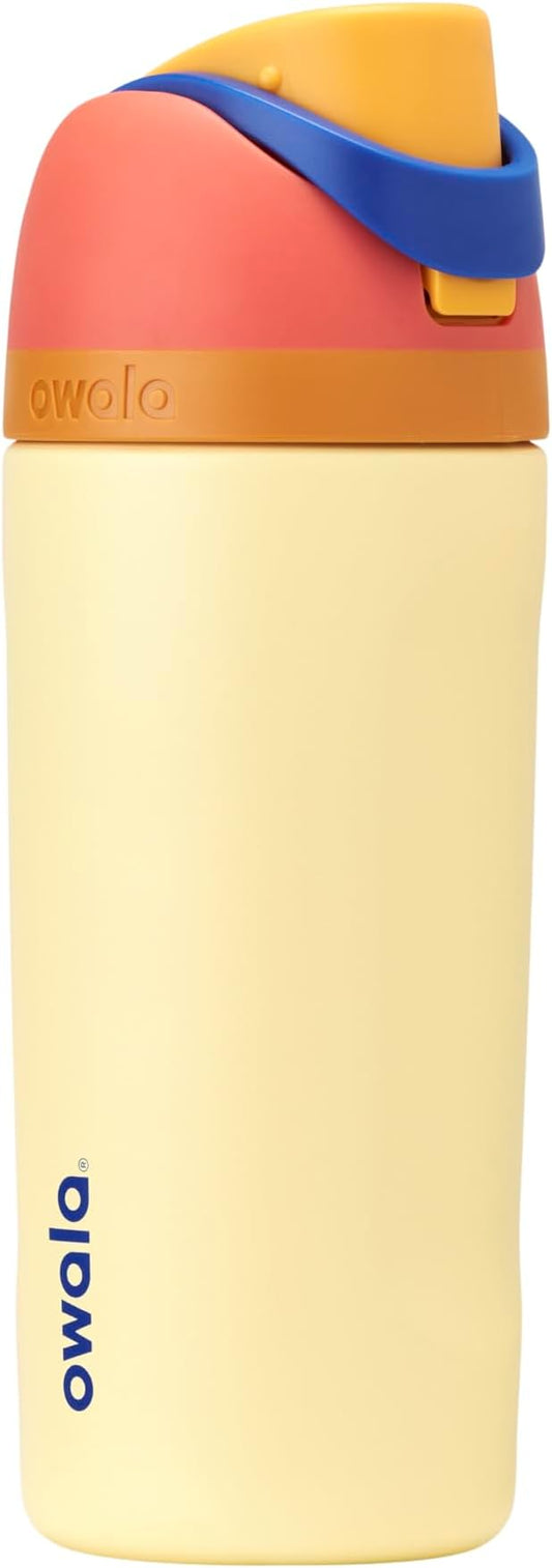 Owala Kids FreeSip Insulated Stainless Steel Water Bottle with Straw for Sports, Travel, and School, BPA-Free Sports Water Bottle, 16 oz, Misty Horizon
