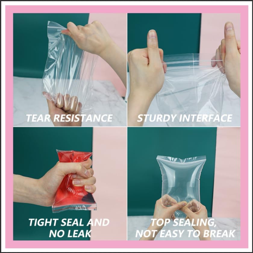 iMailer - 200 Pcs- 5" x 7" Clear Small Zip Bag - Reclosable Zip Plastic Poly Bags 2 Mil with Resealable Lock Seal Zipper for A2 A4 A6 Cards & Envelopes, Bakery, Cookies, Sandwich