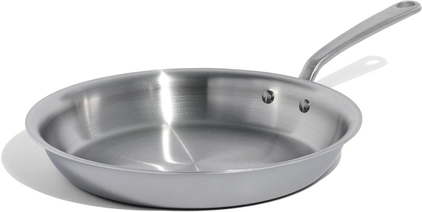 Made In Cookware - 12-Inch Stainless Steel Frying Pan - 5 Ply Stainless Clad - Professional Cookware - Crafted in Italy - Induction Compatible