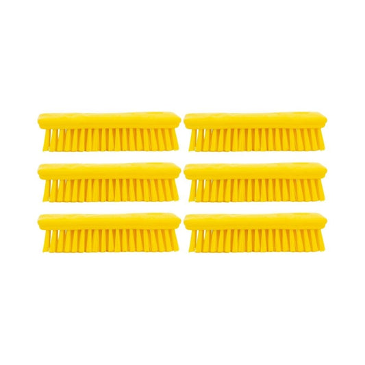 SPARTA 42024EC04 Comfort Grip Plastic Scrub Brush, Hand Brush For Cleaning, 8 Inches, Yellow, (Pack of 6)