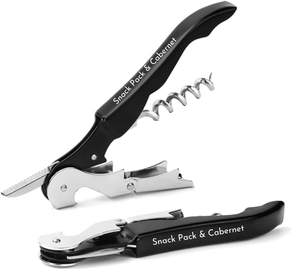 The Wine Chic Engraved Wine Key Corkscrew with Quote and Funny Sayings, Unique Back to School Gifts for Moms and Wine Lovers (Snack Pack & Cabernet)
