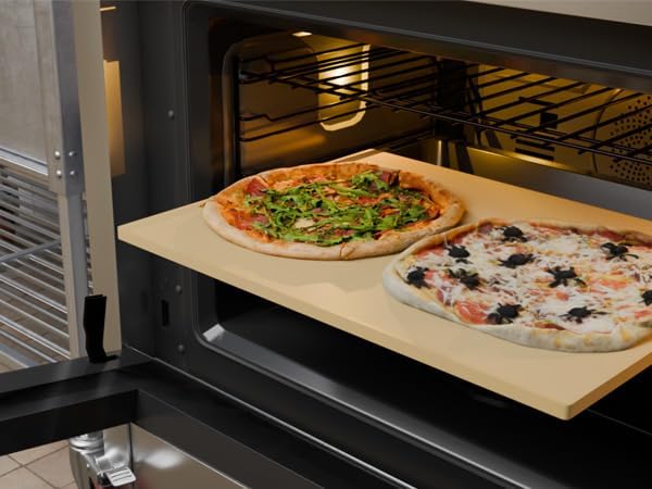 Extra Large Pizza Stone 24 Inch, Rectangular Pizza Grilling/Baking Stone 24" x 18",Does Not Fit 30” Compact Ovens,For 48” Wall Ovens