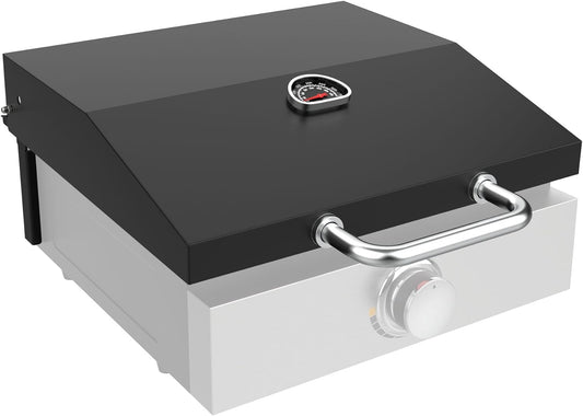 Hard Cover Hood with Temperature Gauge for Blackstone 17 inch Table Top Griddle, Hinged Lid for Blackstone 17" Front or Rear Grease Model, Black