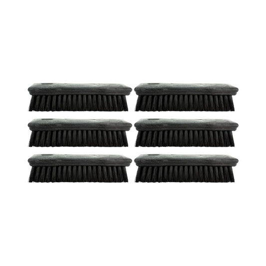 SPARTA 42024EC03 Comfort Grip Plastic Scrub Brush, Hand Brush For Cleaning, 8 Inches, Black, (Pack of 6)