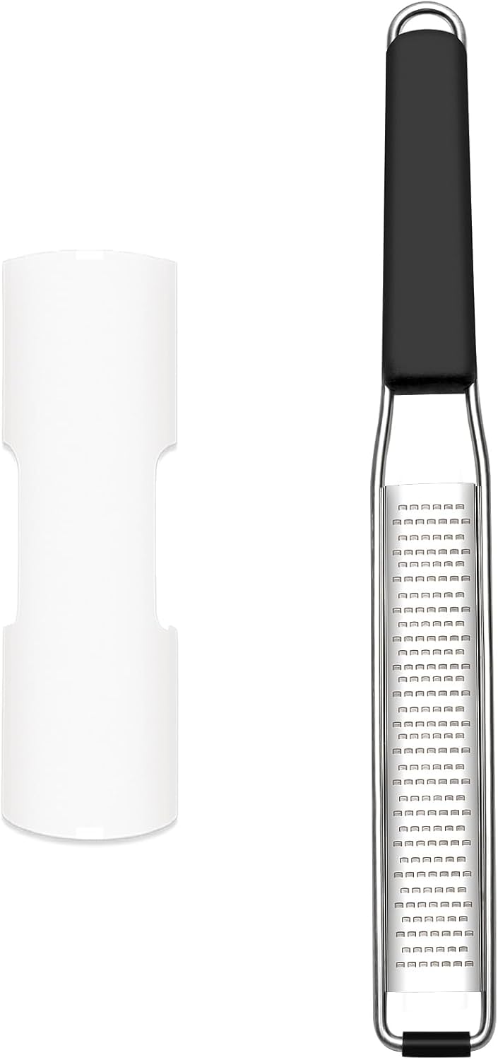 Cambom Lemon & Citrus Zester, Cheese Graters with Stainless Steel Sharp Blade for Parmesan Cheese, Ginger, Garlic, Nutmeg, Chocolate, Vegetables, Fruits, Dishwasher Safe Shredder Fine Blade
