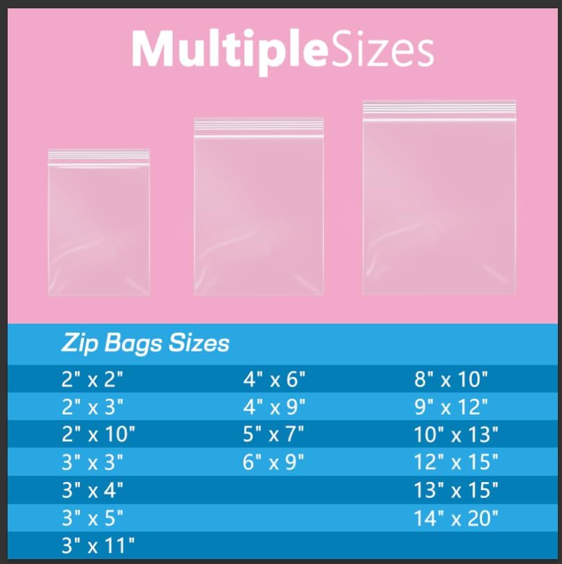 iMailer - 1000 Pcs- 13" x 15" Zip Bags- 2 Gallon Zip Bags- Clear Resealable Zip Poly Bag 2 Mil for Clothing, T-Shirts, Pants, Storage