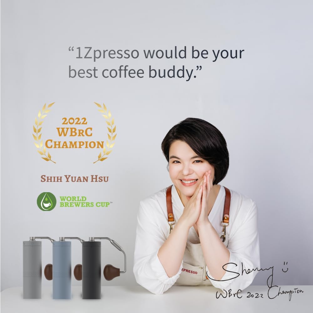 1Zpresso X-Ultra Manual Coffee Grinder-Space Gray, Well-built Sturdy Metal Body, Assembly Stainless Steel Burr, Numerical External Setting, Magnet Catch Cup, Faster Grind Efficiency Portable Mill