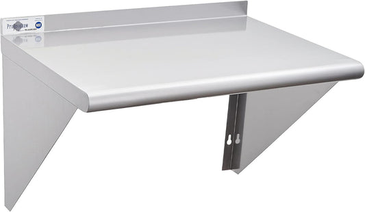 Profeeshaw NSF Stainless Steel Shelf 18” x 24”, 300 lb Commercial Shelves Wall Mounted Metal Shelving with Backsplash and 2 Brackets for Restaurant, Bar, Utility Room, Kitchen and Garage