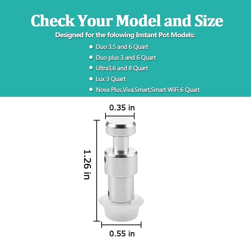 Steam Release Handle, Original Float Valve Replacement Parts with 3 Silicone Caps for Instant Pot Duo/Duo Plus 3, 5, 6 Quart, Duo Mini 3 Qt, Duo50 5 Qt, Duo/Duo plus 60 6 Qt by ZYLONE