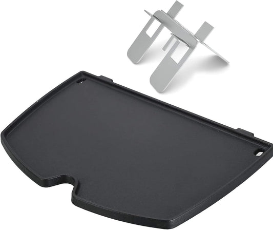 Uniflasy 6558 Cast Iron Griddle Plate for Weber Q1200 Q1000 Q120 Q100 Series Gas Grills, Cooking Griddle Replacement Parts for Weber Q1200 Q1000 Grill Accessories, 12.6 x 8.6 Inches