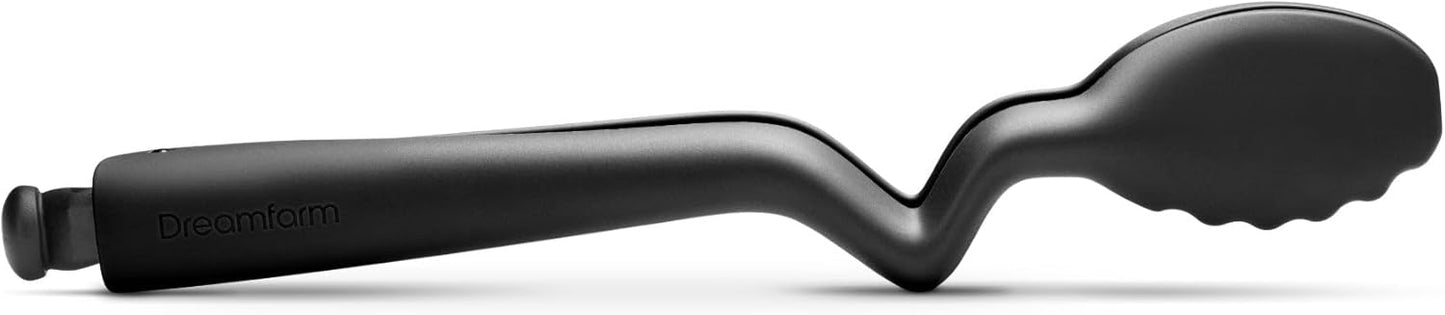 Dreamfarm Clongs Lite Nylon Kitchen Cooking Tongs with Click-Lock Open & Close - 10.5" Black