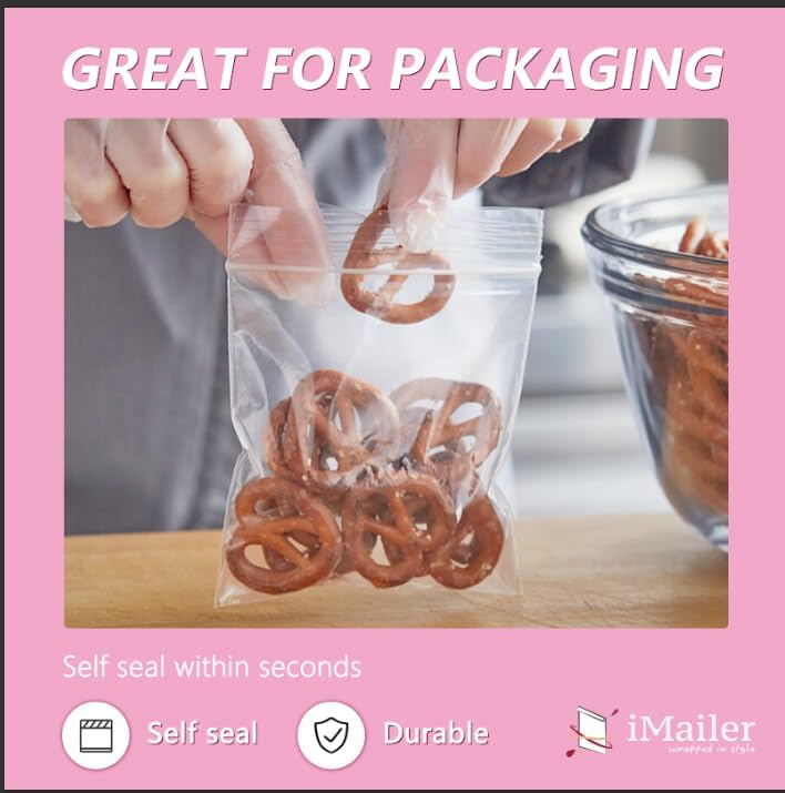 iMailer - 1000 Pcs- 14" x 20" Large Zip Bags for Storage - Reclosable Plastic Zip Poly Bags for Clothing, T-Shirts, Pants