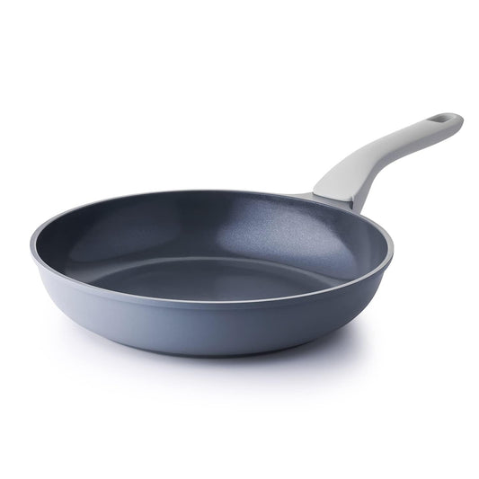 Nonstick Ceramic Frying Pan, 8/10/12 Inch Non Toxic Skillet, Healthy Egg & Omelet & Chef's Pan, PTFE PFOA & PFAS Free, Induction Compatible (10-Inch, Gray)