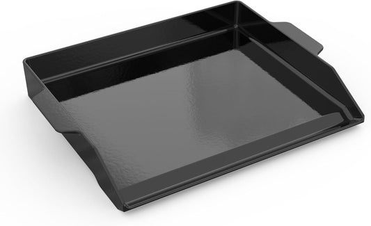 Onlyfire Universal Enamelled Cast Iron Griddle, BBQ Flat Top Griddle for Any Grills and Gas Hob, 18.6" x 14"