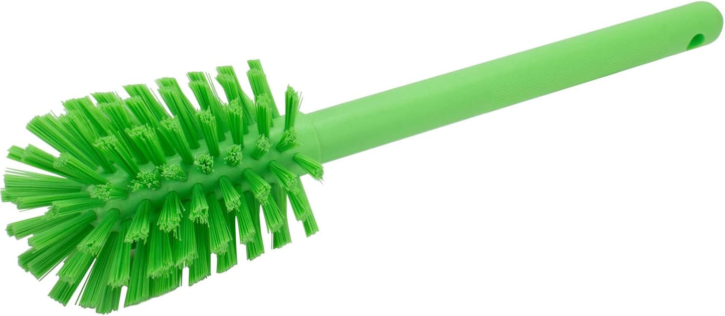 SPARTA Large Water Bottle Brush Ideal for Wide-Mouth Jars, Bottles and Tumblers, Dishwashing Tool with Handle for Home and Commercial Kitchens, Plastic, 12 Inches, Lime, (Pack of 6)
