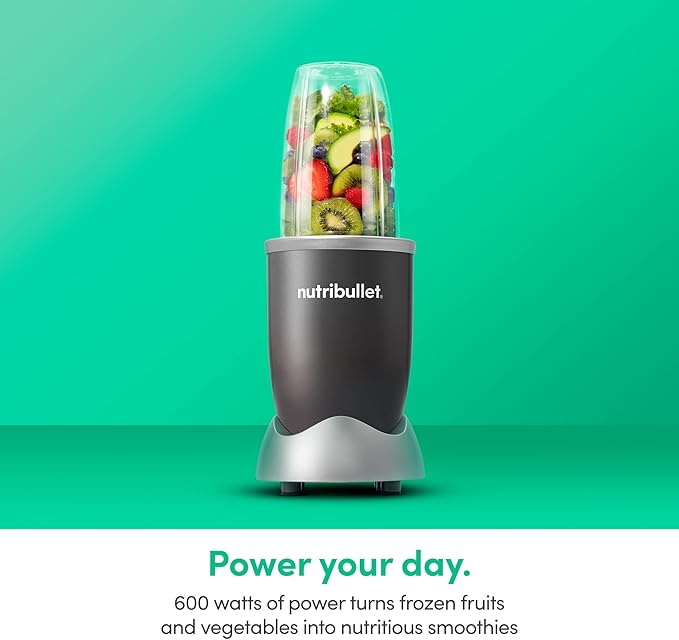 nutribullet Personal Blender,Shakes,Smoothies,Food Prep,and Frozen Blending,24 Ounces,600 Watt,Gray,NBR-0601WM,(Pack of 2)