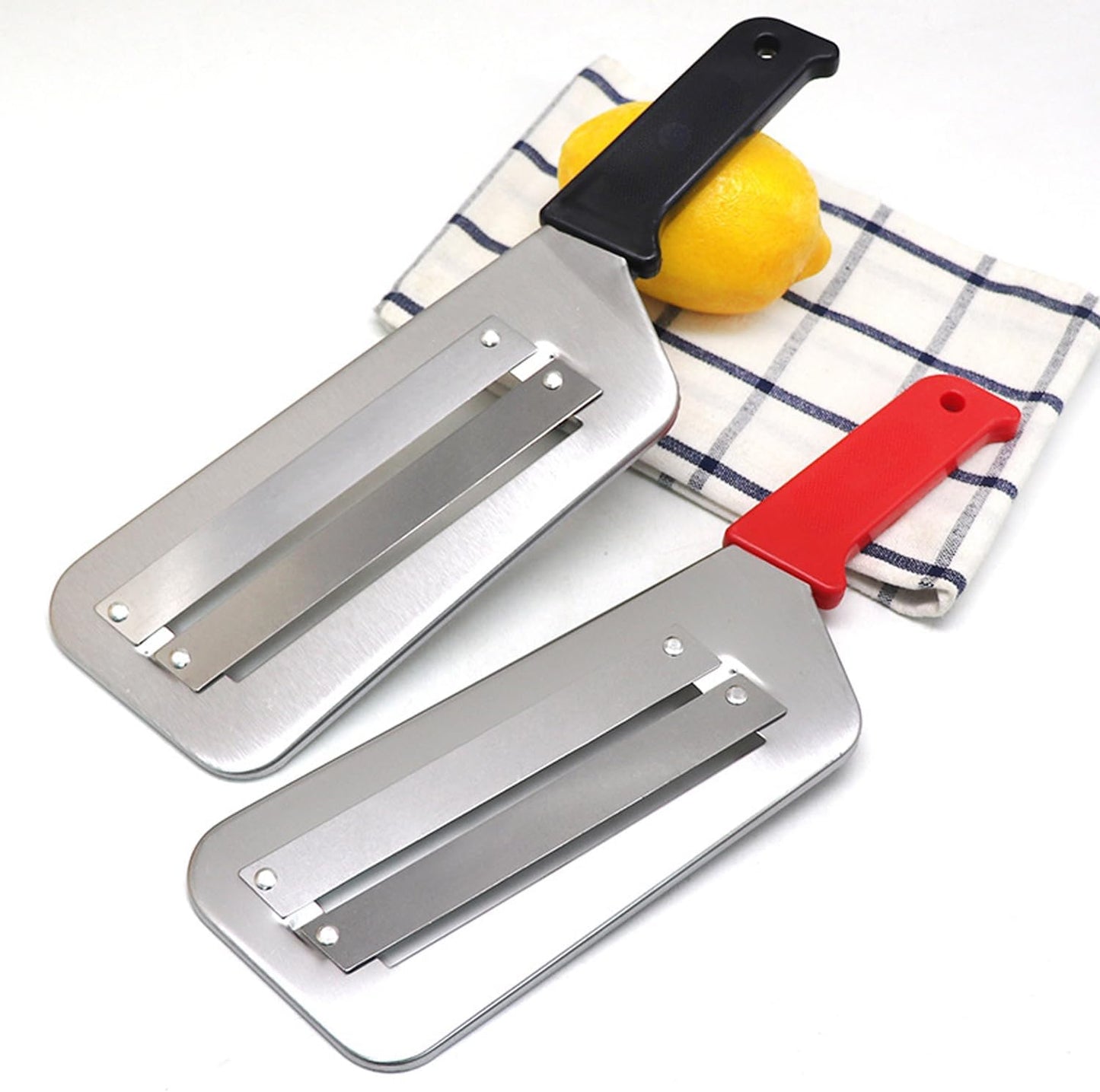 Dual Blade Julienne Cutter, Stainless Steel Shredder Slicer, Stainless Steel Cabbage Shredder for Coleslaw, Cabbage Slicer, Suitable for Vegetables and Fruits (Black)