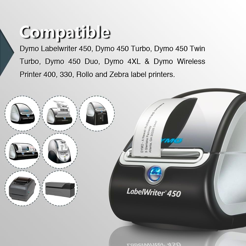 BETCKEY - Compatible DYMO 30256 (2-5/16" x 4") Shipping Labels, Perforated, Compatible with DYMO Labelwriter 450, 4XL, Rollo & Zebra Desktop Printers [16 Rolls/4800 Labels]