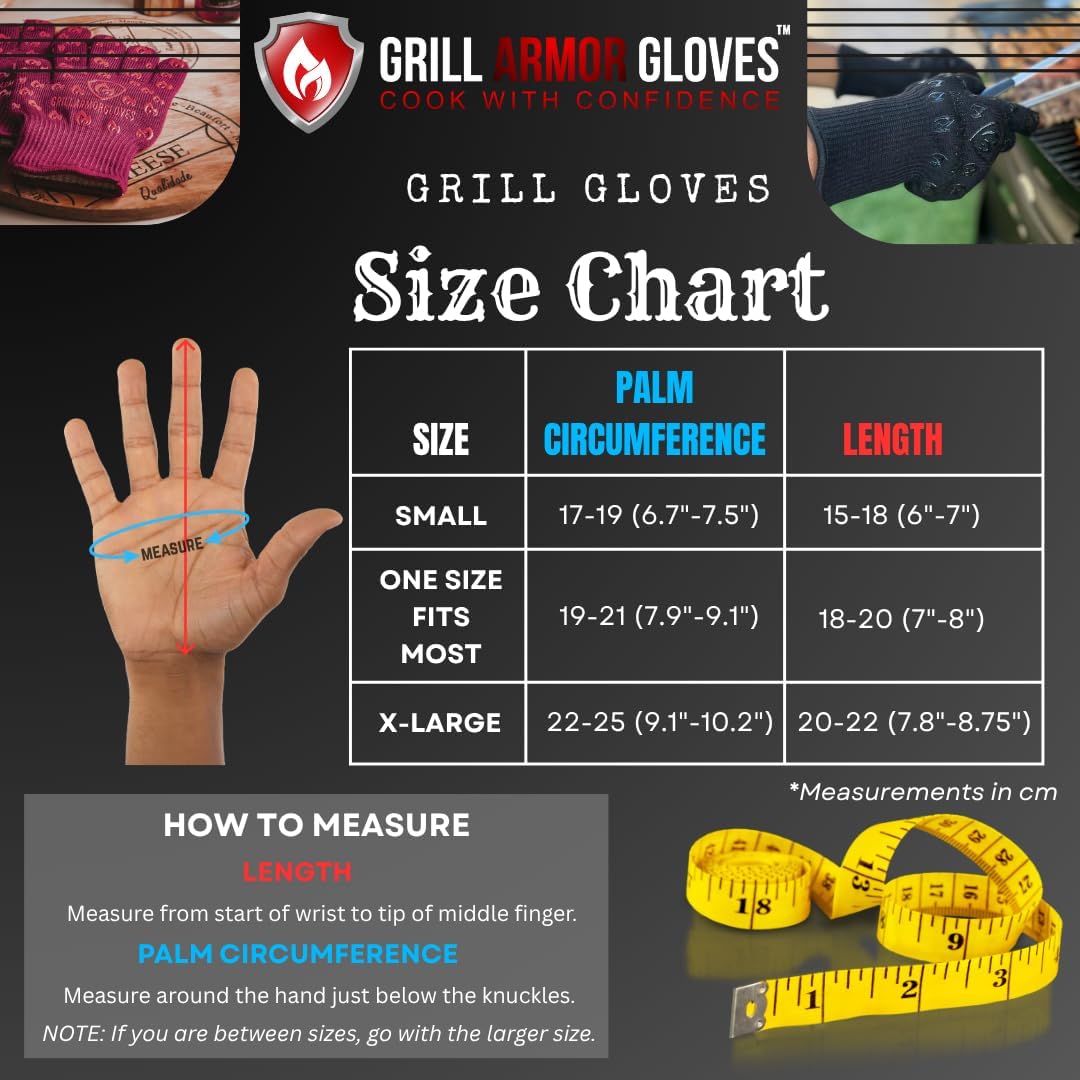 Oven Gloves 932°F Extreme Heat & Cut Resistant Oven Mitts with Fingers for BBQ, Cooking, Grilling, Baking – Accessory for Fire Pit, Camping, Fireplace & More - Orange Bitcoin Gift