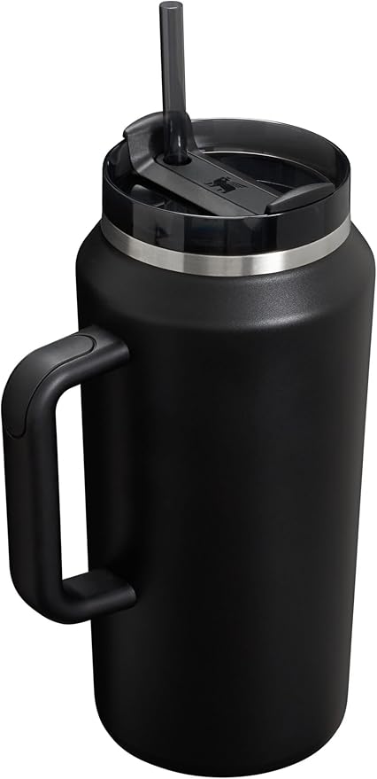 Stanley Quencher H2.0 Tumbler with Handle & Straw 64 oz | Flowstate 3-Position Lid | Large Capacity for Travel & Sports | Insulated Stainless Steel Cup | BPA-Free | Black 2.0