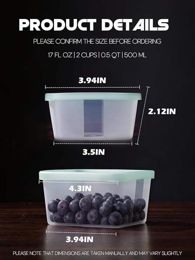 LivLab Mker 30 PCS Freezer Food Storage Containers with Lids - Meal Prep Fruit Storage Containers for Fridge - Bpa-Free Reusable Lunch Boxes for Leftovers, Salad, Fruits -15 Sets | 20 fl oz | 2.5 Cups