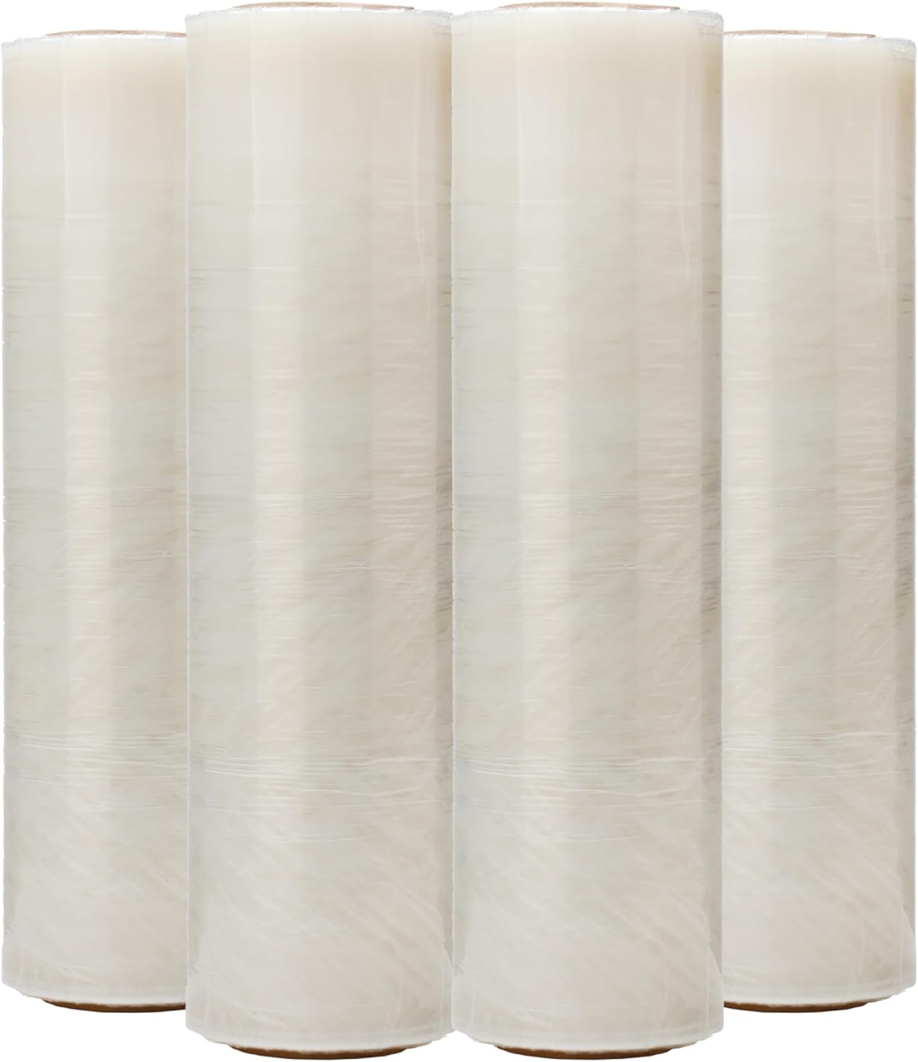 The Boxery- 18''X1500' Per Roll Stretch Wrap-4 Rolls/6000 Feet Total (50 Gauge) – Warehouse Grade, Stretch Wrap Film Clear Cling Plastic for Shipping, Moving and Packaging