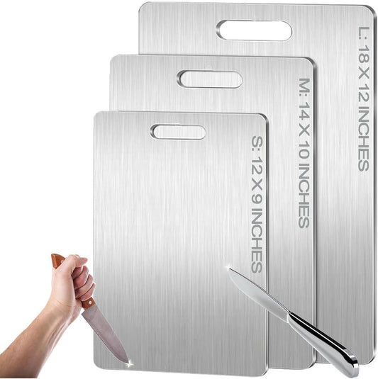 Titanium Cutting Board - 100% Pure Titanium Cutting Boards for Kitchen - Cutting Edge Hygiene & Durability, Cutting Boards for Home Kitchen Cooking (14 inch x 10 inch)