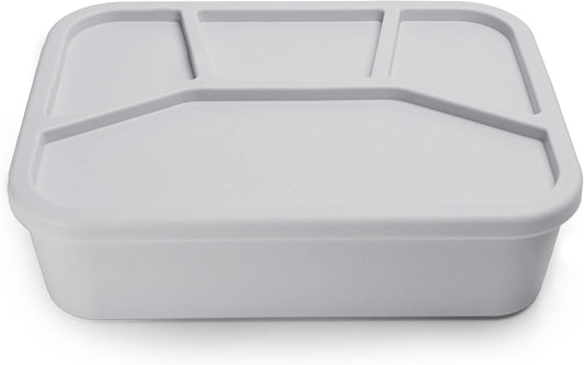 Ullabelle Leak Proof Bento Box Food-Grade Silicone Bento, BPA, Phthalate, Lead, & PVC Free - Bento Lunch Box for Daycare, Kids, & Adults - Leak Resistant Sets With Lids Snack Box Container (Grey 4)