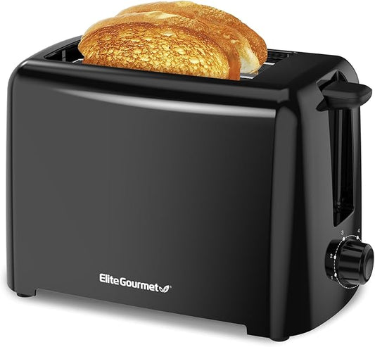 Elite Gourmet ECT1027B Cool Touch Toaster with 6 Temperature Settings & Extra Wide 1.25" Slots for Bagels,Waffles,Specialty Breads,Puff Pastry,Snacks,ETL Certified,2 Slices,Black,(Pack of 8)