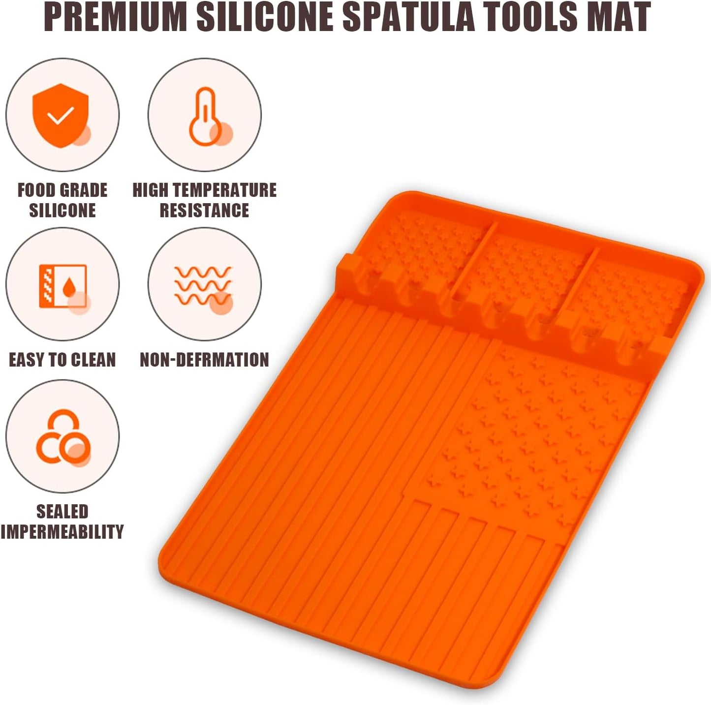 2 PCS Silicone Griddle Tools Mat for Blackstone,Grill BBQ Caddy Utensils Holder for Kitchen,Cooking & Countertop,Large Spatula Mat with Drip Pad,Griddle Accessories for Blackstone (black 2pcs)