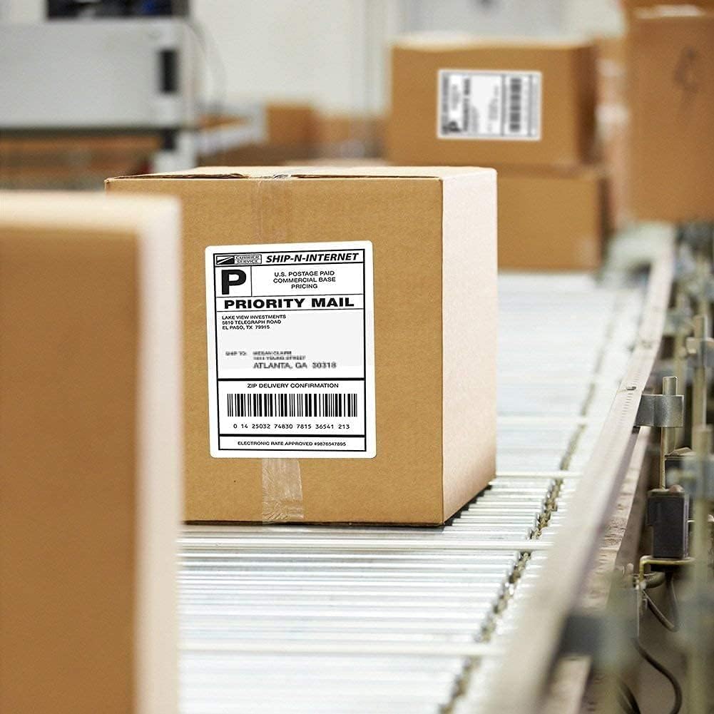 4x6 Thermal Labels, FungLam 2000 Fanfold 4" x 6" Direct Thermal Shipping Labels, Thermal Printer Labels with Perforated line, Permanent Adhesive, Compatible Zebra, Rollo Label Printer