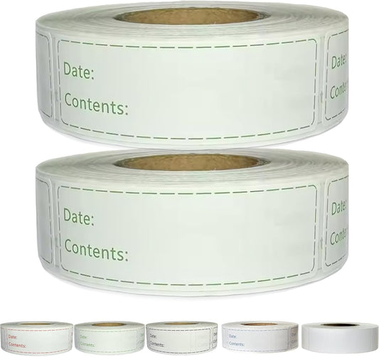 1000pcs Freezer Labels,1x3 inch for Food containers,Food Labels Quick and Easy to Remove- Easy to Write on(Green)