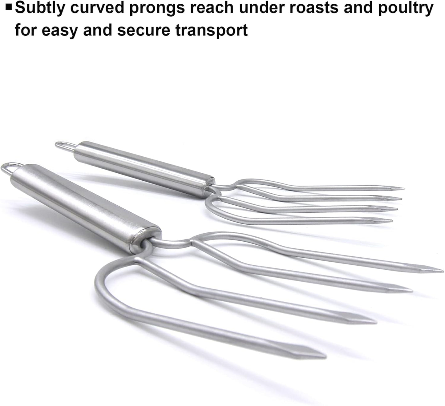 KAYCROWN Thanksgiving Roasting Kit - Stainless Steel Turkey Baster and Turkey & Roast Lifters, Silicone Turkey Baster with 2 Marinade Needles & Stainless Steel Turkey Forks Set