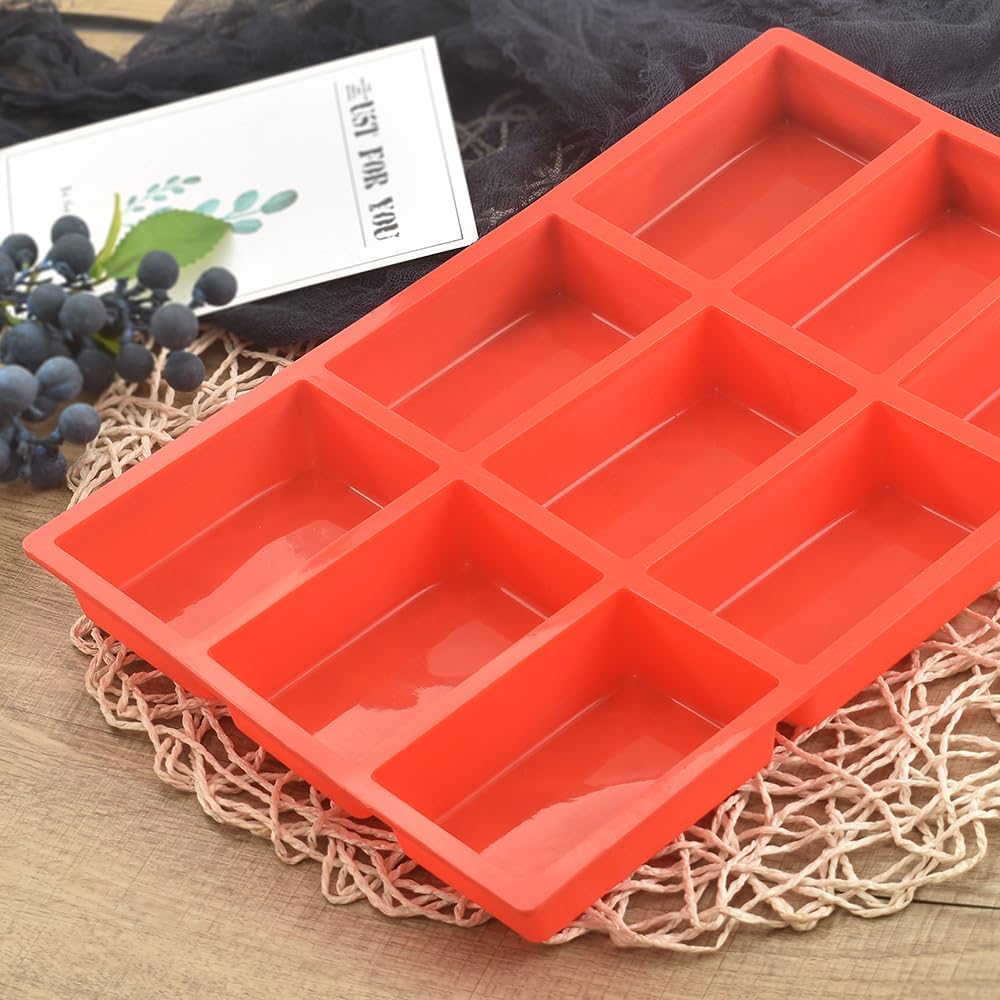 Silicone Mini Loaf Pan, Non-Stick Bread Pan, 9 Cavity Baking Mold for Loaf Cake, Bread, Meatloaf, Pack of 2