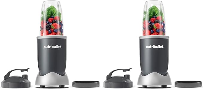nutribullet Personal Blender,Shakes,Smoothies,Food Prep,and Frozen Blending,24 Ounces,600 Watt,Gray,NBR-0601WM,(Pack of 2)