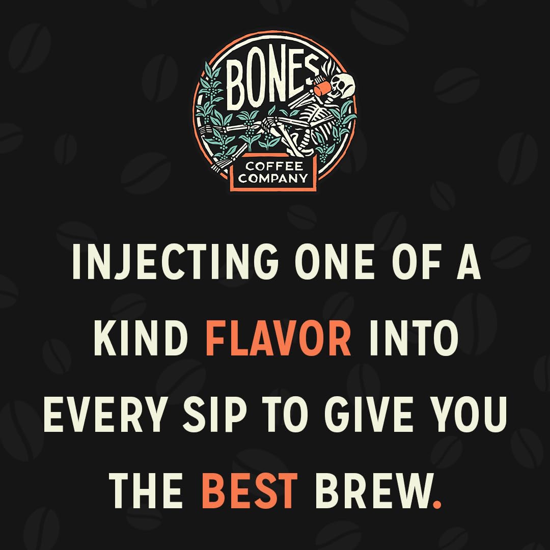 Bones Coffee Company Crazelnut, Hazelnut Flavored Coffee, Medium Roast Low Acid Arabica Beans Compatible with Auto drip and French Press Coffee Maker, 12 Oz Ground