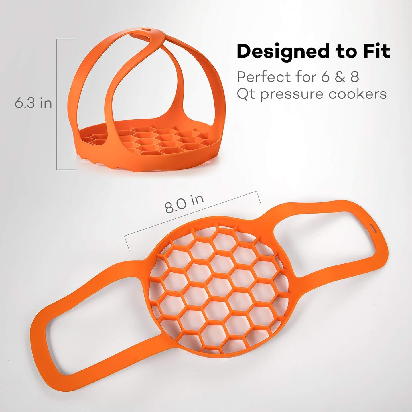 SiCheer Pressure Cooker Sling Silicone Bakeware Sling Compatible with Instant Pot 6 Qt / 8Qt, Compatible with Other Brand Multi-Function Cookers