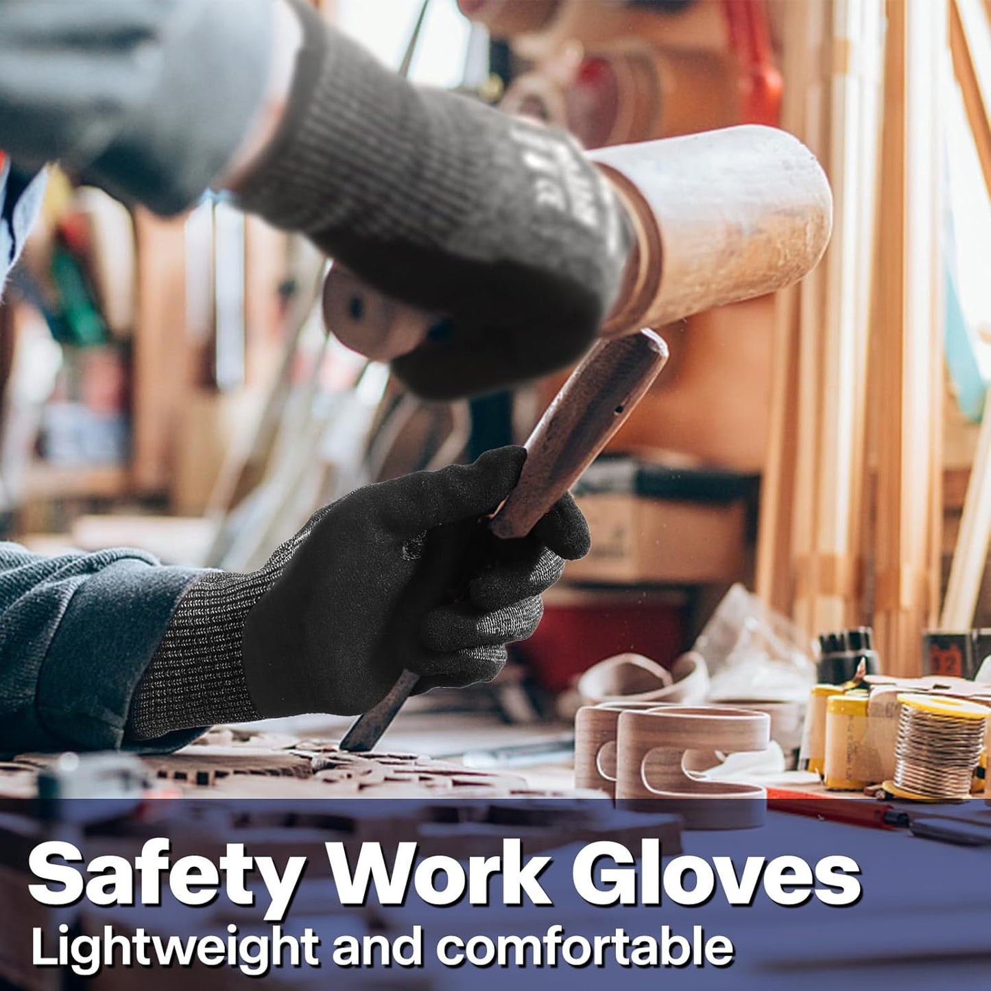 Schwer ProGuard Highest Level Cut Resistant Work Gloves PR3326 for Extreme Protection，ANSI A9 Cut Gloves with Reinforced Thumb, Non Slip, Non PFAS, Durable, Touch-screen, Black 1 Pair（XXL）