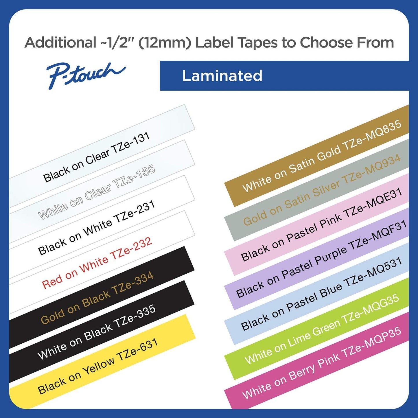 Brother Genuine P-touch TZE-MQG35 Tape, 1/2" (0.47") Wide Standard Laminated Tape, White on Lime Green, Laminated for Indoor or Outdoor Use, Water-Resistant, 0.47" x 16.4' (12mm x 5M), TZEMQG36