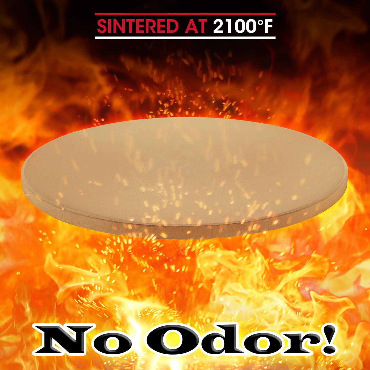 Unicook 16 Inch Round Pizza Stone, Heavy Duty Cordierite Bread Baking Stone for Oven and Grill, Thermal Shock Resistant, Ideal for Baking Crisp Crust Pizza, Bread and More, Includes Scraper