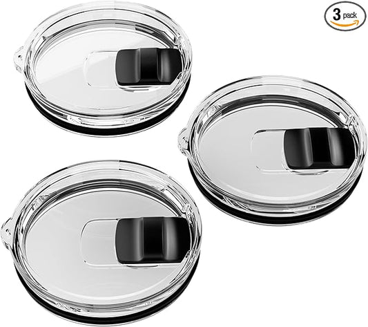 30 oz Tumbler Lid for YETI, 3 Pack Replacement Lids for YETI 30oz Tumbler, 14 oz Mug and 35 oz Straw Mug, Spill Proof Coffee Cup Covers with Magnetic Slider, Gift, BPA Free (3 Pack)