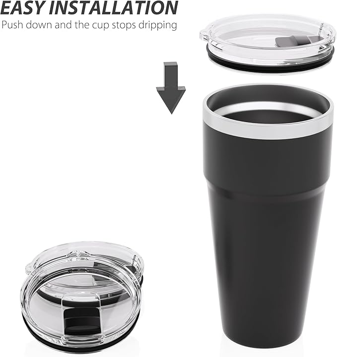 30 oz Tumbler Lid for YETI, 1 Pack Replacement Lids for YETI 30oz Tumbler, 14 oz Mug and 35 oz Straw Mug, Spill Proof Coffee Cup Covers with Magnetic Slider, Gift, BPA Free (1 Pack)
